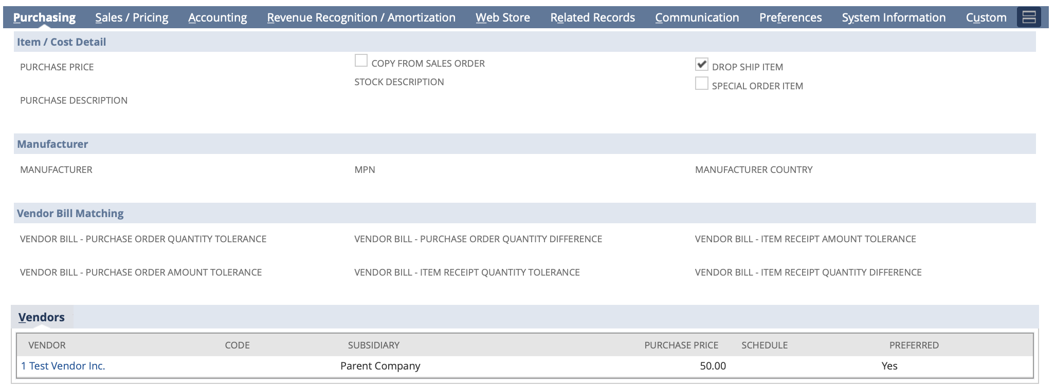netsuite-drop-ship-item-setup